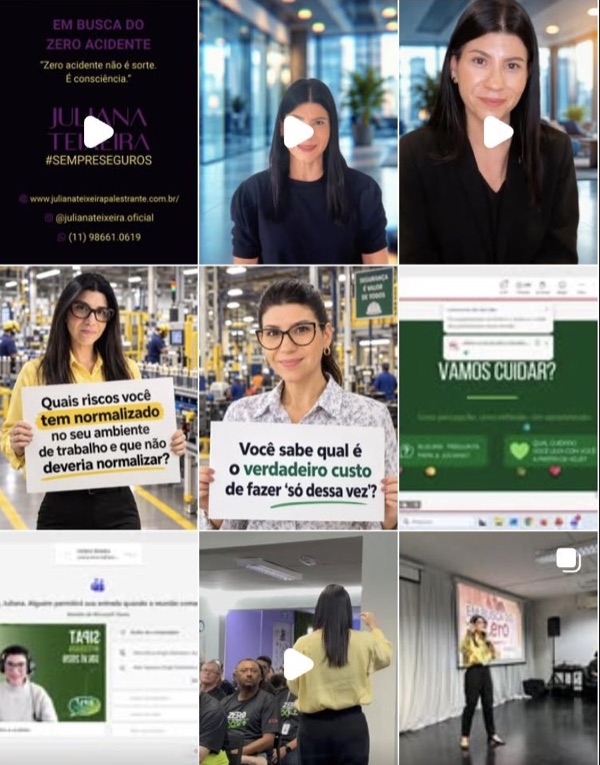 Feed antigo da Juliana: cada publicação com um estilo diferente